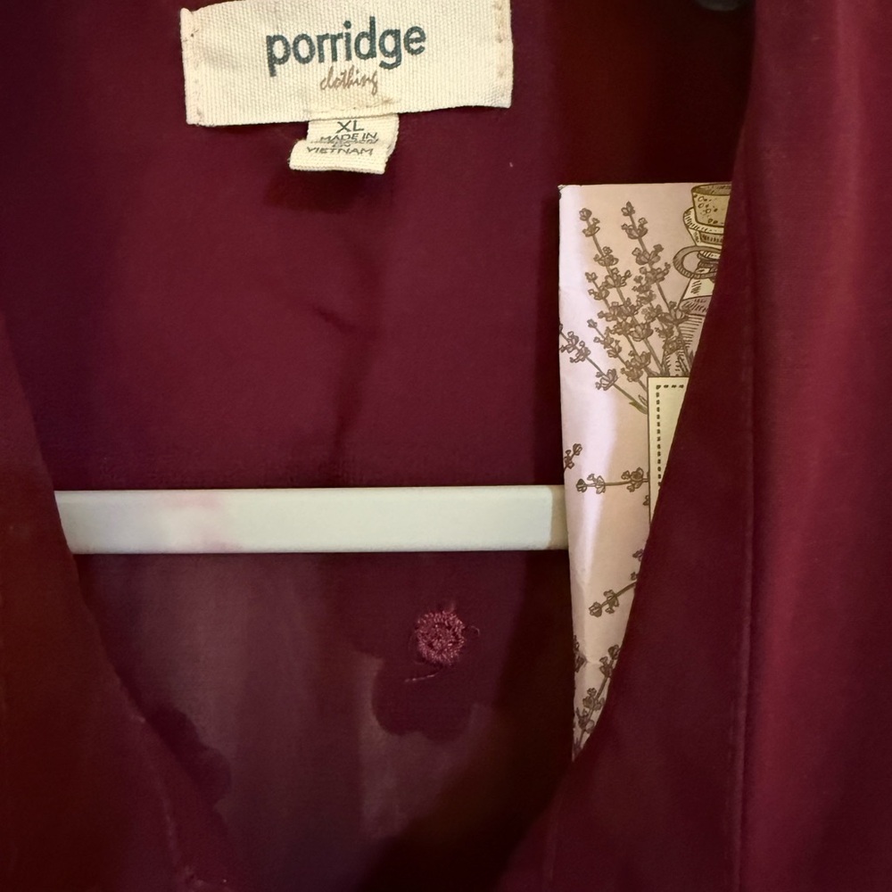 Anthropologie (Porridge) Deep Red Textured Long Sleeve Dress. Only worn once. - Picture 3 of 7